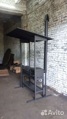 Мангал гриль казан 5мм с крышей