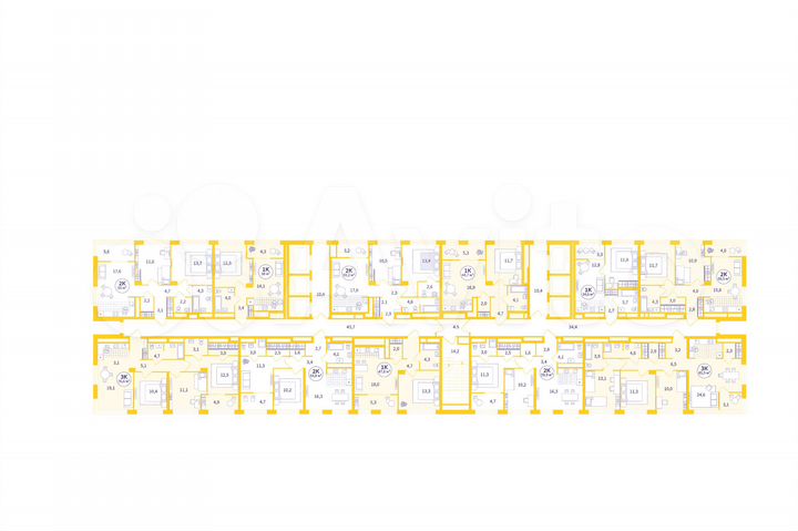2-к. квартира, 57,6 м², 26/31 эт.