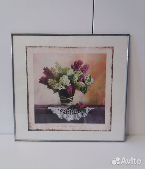 Линогравюра Букет сирени худ. Волкова И.В. 1984 г