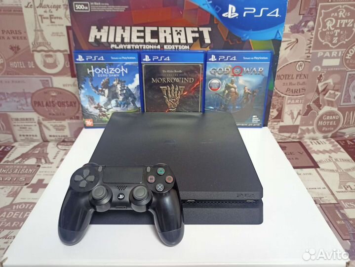 Sony Playstation 4 Slim 500Гб+игры