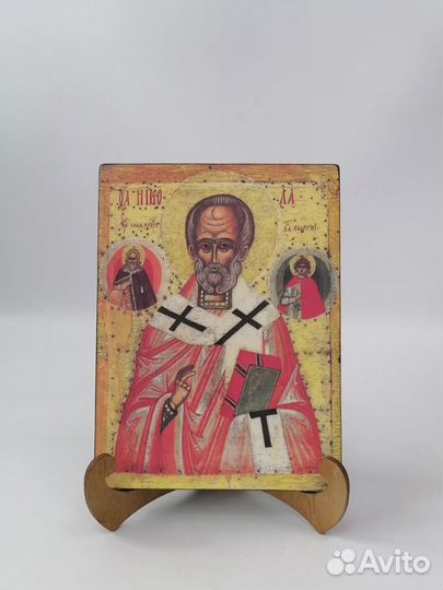 Николай Чудотворец, арт И001-8 / 15x20x3 см