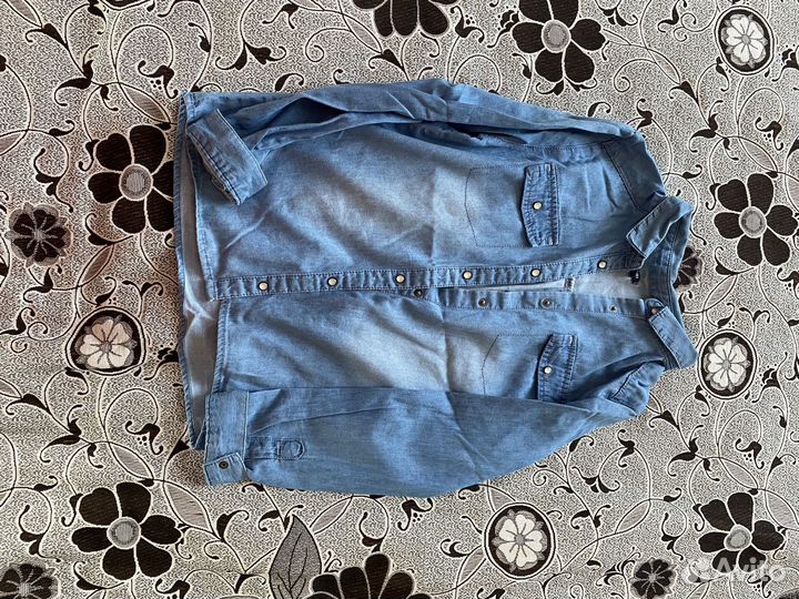 Джинсовая рубашка для девочки 140