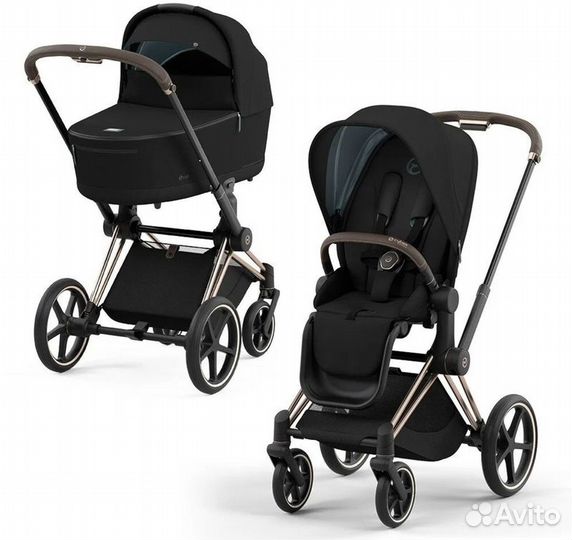 Коляска 2 в 1 Cybex Priam RoseGold Sepia Black