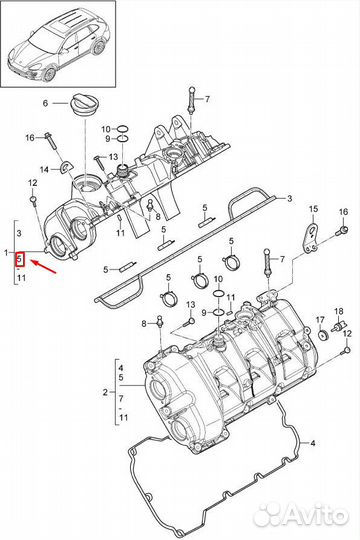 94610593765 Прокладка на Porsche 94610593760