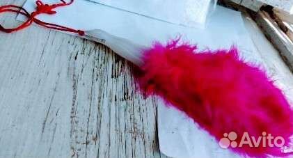 Испанские Веер пуховый шёлковый пластик