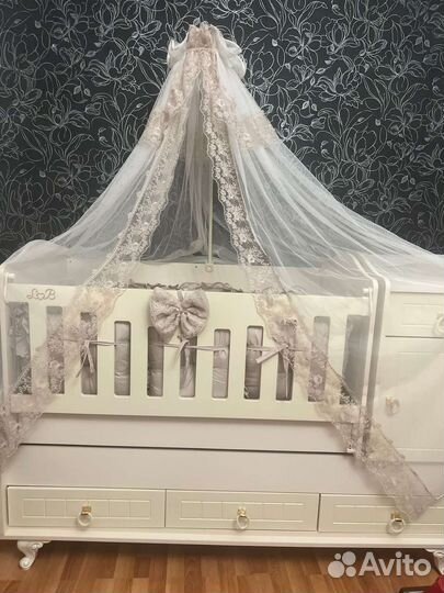 Детская кроватка трансформер с комодом