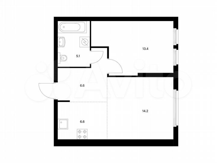 2-к. квартира, 45,9 м², 32/32 эт.