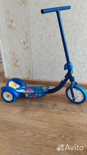 Самокат детский трехколесный бу+машинка, толокар