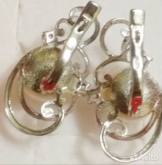 Серебряные серьги с жемчугом