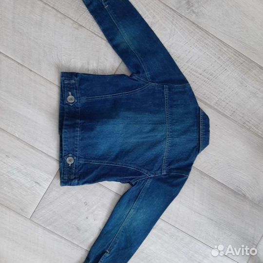 Куртка джинсовая хлопок на девочку 6/8 лет 126 см