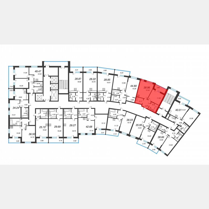 1-к. квартира, 40,9 м², 22/22 эт.