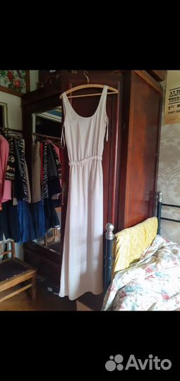 Платье в пол Zara,молочное, бельевой стиль,новое,S