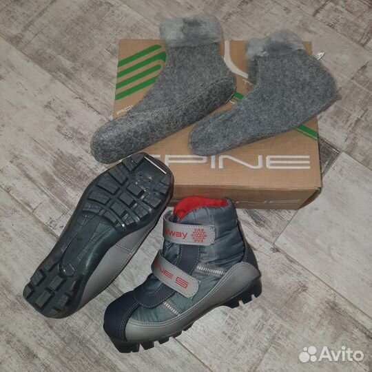Ботинки лыжные на липах, размер 31-32