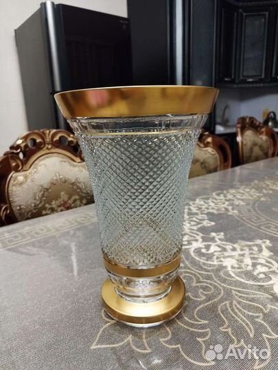 Хрустальная ваза для цветов Богемия