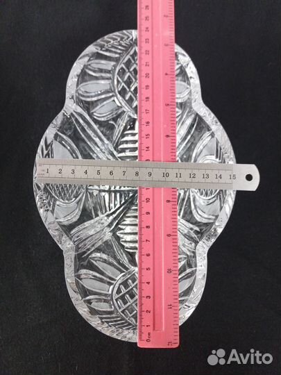 Хрустальный салатник-ладья