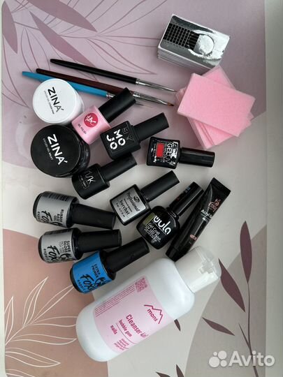 Гель лак для ногтей набор, база, топ, гели