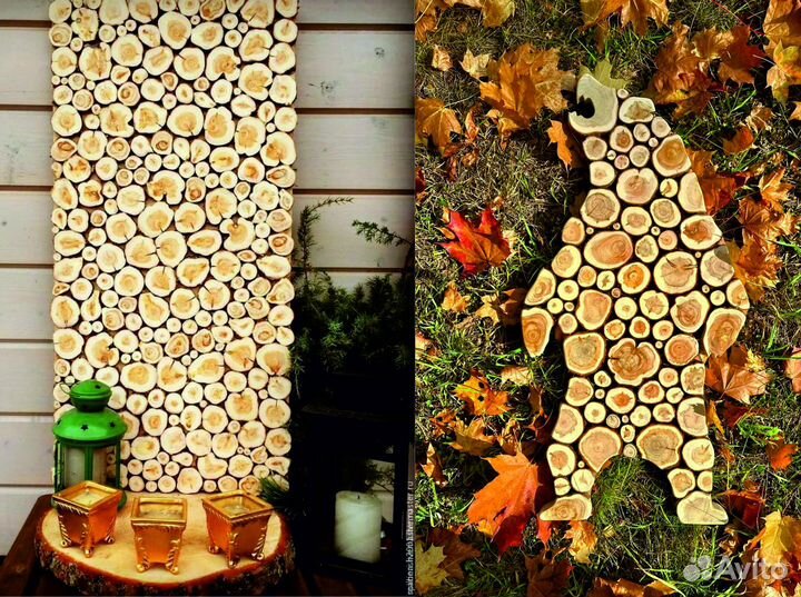 Спилы и панно из можжевельника