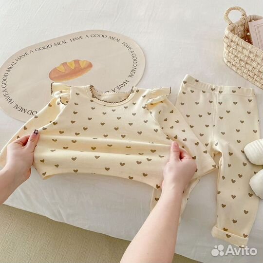 Комплект для девочки: лонгслив и леггинсы 80-110