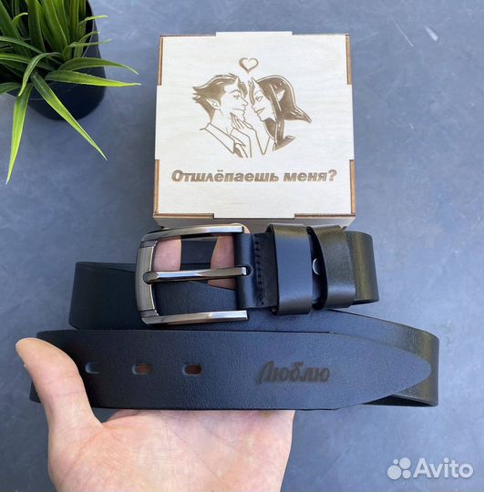 Мужской ремень с гравировкой