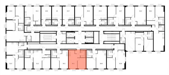 1-к. квартира, 34,1 м², 13/33 эт.