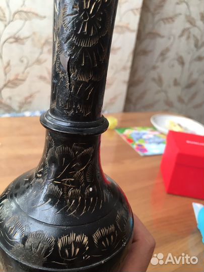 Ваза индия латунь резная