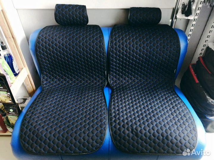 Накидки Кристал трикотаж 2 места чёрный/синий