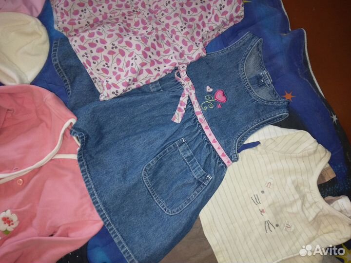 Одежда на девочку на 6-12 месяцев пакетом
