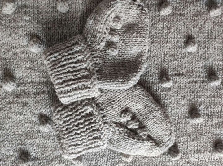 Плед детский вязаный комплект ручная работа