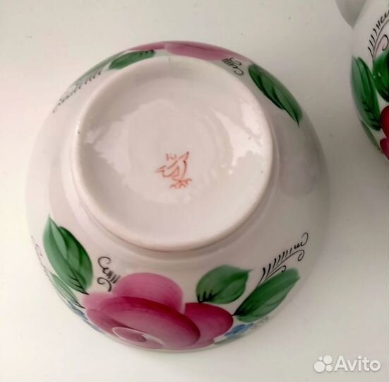 Чайник заварочный и большая пиала фарфор СССР