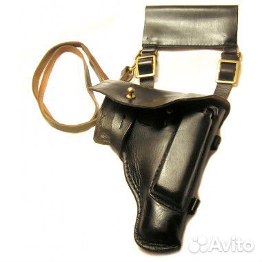 Кобура СССР под ПМ вмф кожаная черная с тренчиком