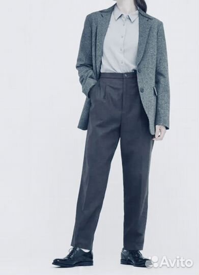 Брюки Uniqlo новые s/xs Серые из фланели