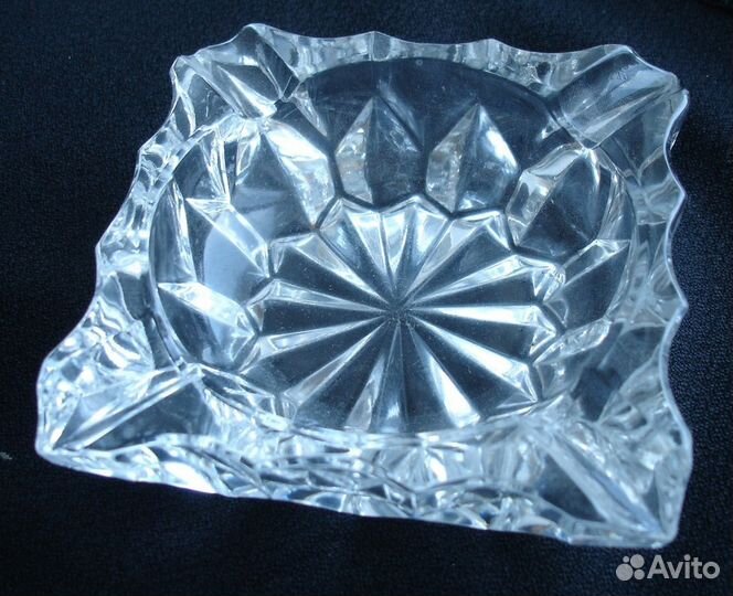 Пепельница, стекло, 11х11 см, СССР