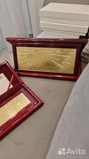Золотая банкнота 1000000 долларов