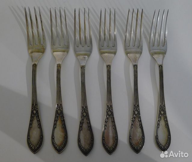 Вилки Платиноприбор 6 шт., серебро 875 до 1941 г