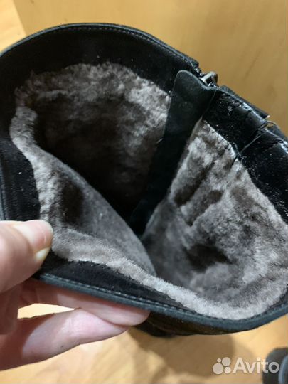 Сапоги 40, замша и мех натуральные