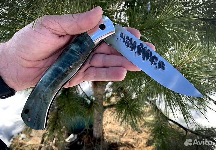 Складной якутский нож из кованной стали Х12мф