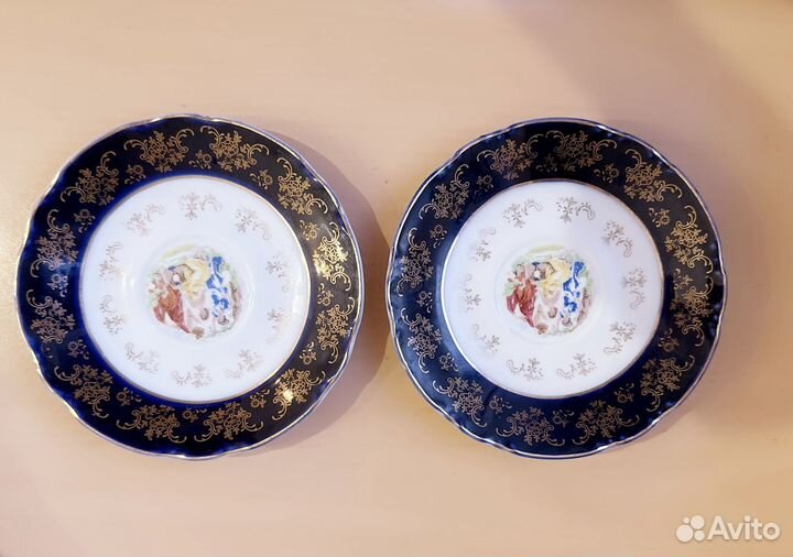 Блюдце Мадонна кобальт Мэри-Энн