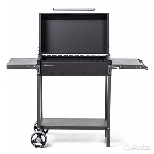 Мангал с крышкой гриль на колесиках