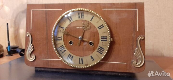 Часы каминные с боем Янтарь СССР