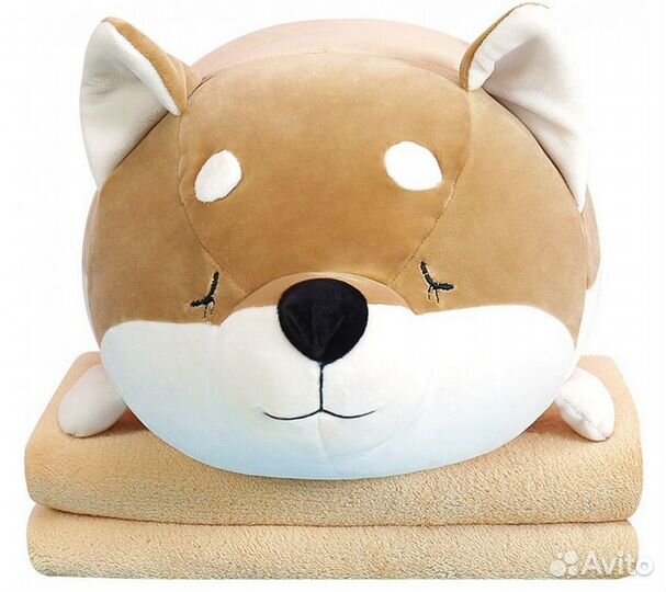 Игрушка подушка с пледом Funfur Shiba