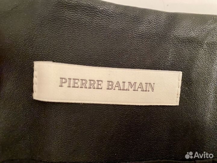 Кожаная черная юбка Pierre Balmain на 26р или IT40