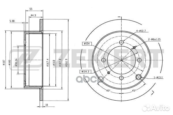 Диск торм. зад. Mitsubishi Galant V VI 92- La