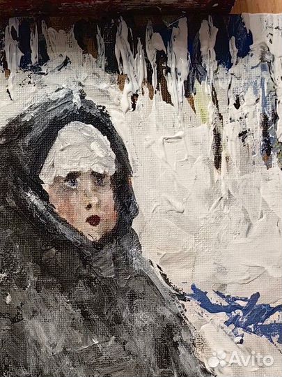 Картина Зимняя прогулка 30 на 30