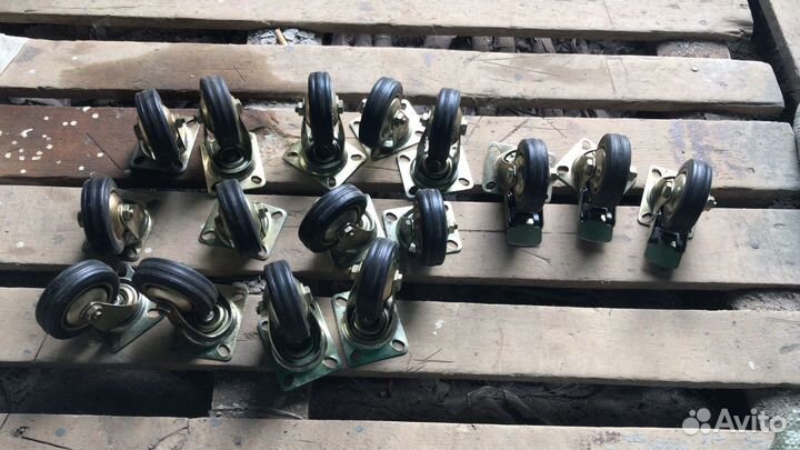 Колесо d-75мм черное поворотное комплект 16 шт