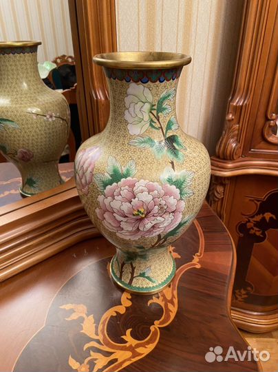 Ваза китай cloissone клуазон