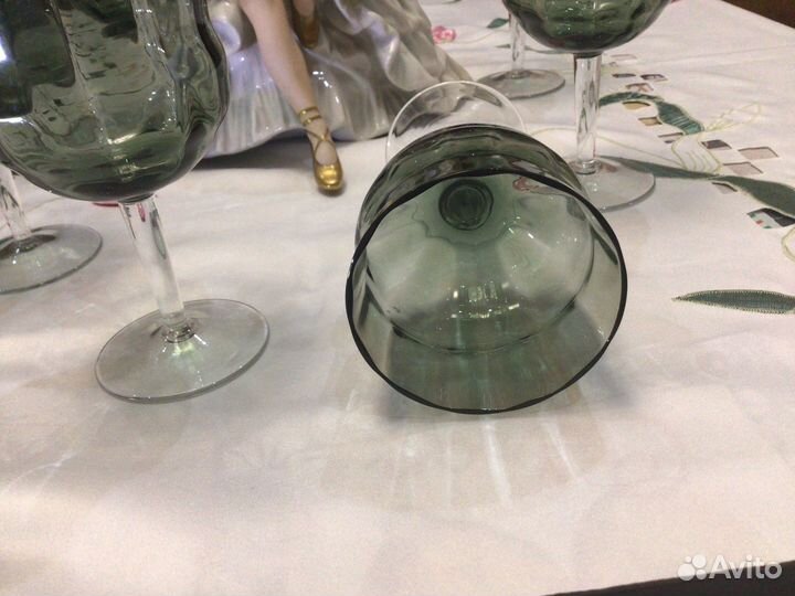 Бокалы редкие цветное хрустальное стекло СССР