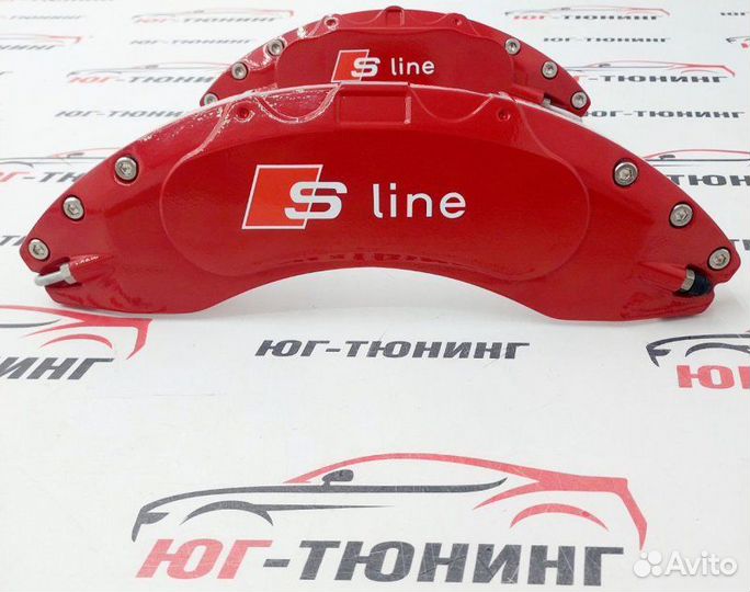 Накладки на суппорта audi Q7 4L красные