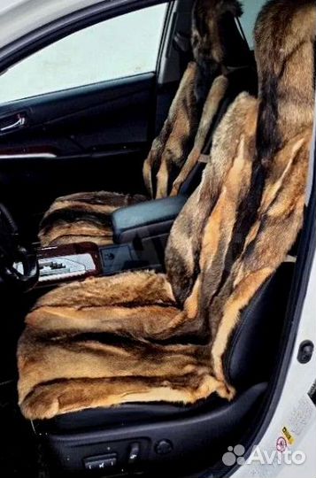 Меховые накидки из натурального волка в машину