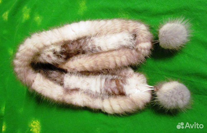 Вязаная норковая повязка. Новая