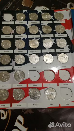 Коллекционный альбом с монетами Штаты и территории